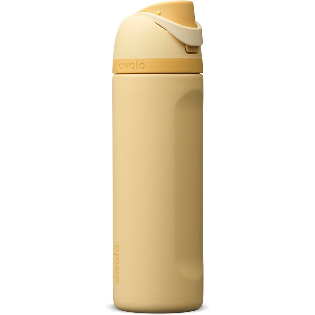 Owala FreeSip Isolierte Edelstahl-Trinkflasche mit Strohhalm für Sport, Reisen und Schule, BPA-frei, 710 ml, Butter Half