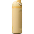 Owala FreeSip Isolierte Edelstahl-Trinkflasche mit Strohhalm für Sport, Reisen und Schule, BPA-frei, 710 ml, Butter Half