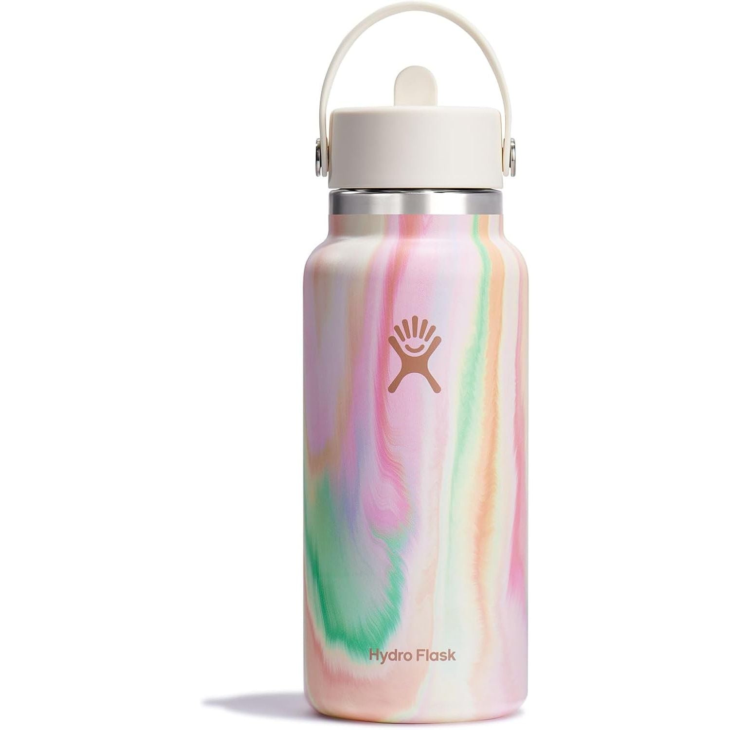 Hydro Flask Trinkflasche - Isolierter Edelstahl - Breiter Strohhalmdeckel, auslaufsicher, tropffrei in 32 Oz Fossil Brown