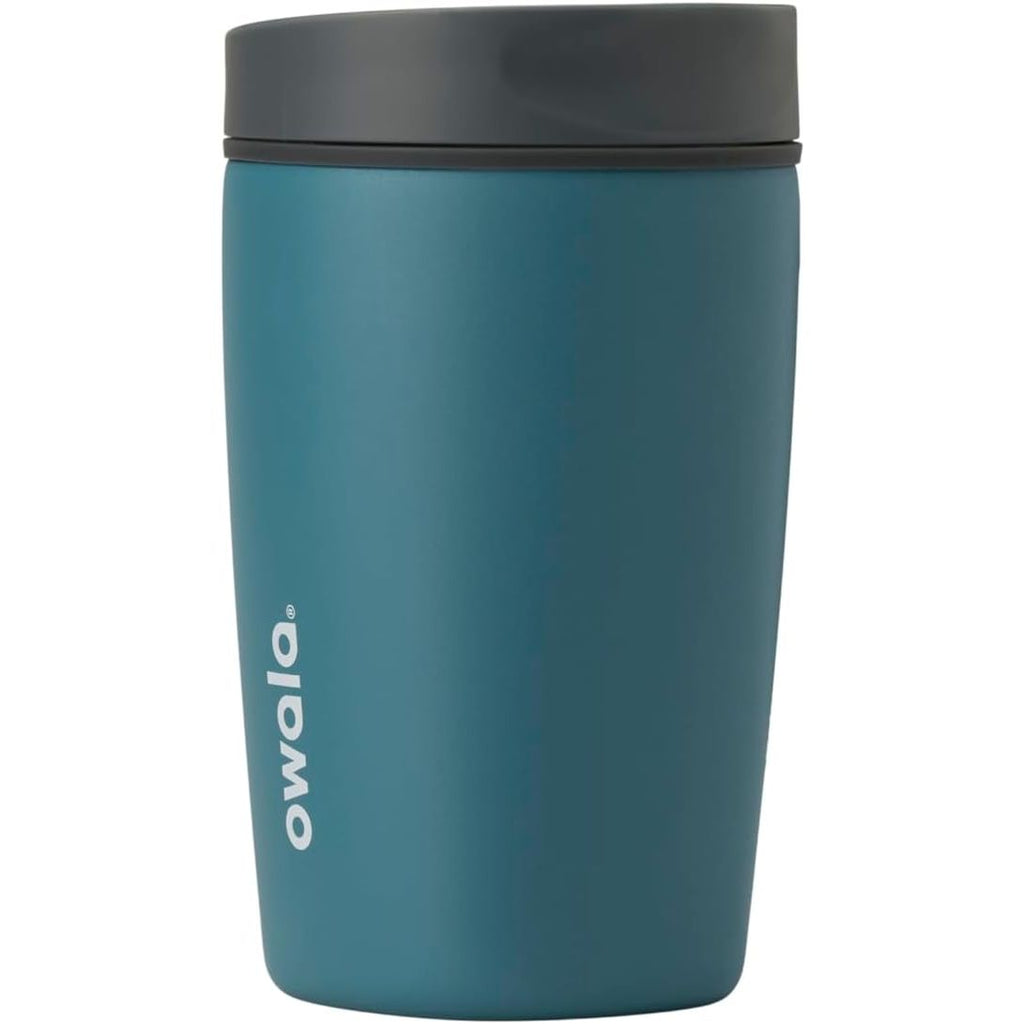 Owala SmoothSip Slider Isolierter Edelstahl-Kaffeebecher, wiederverwendbarer Eiskaffeebecher, Heißkaffee-Reisebecher, BPA-frei 590 ml, Lila/Pink (Crochet Queen)
