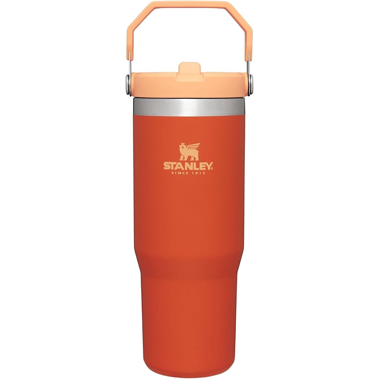 STANLEY IceFlow 2.0 Flip Straw Tumbler mit Griff 887 ml | Drehverschluss und Klappstrohhalm | Auslaufsichere Wasserflasche | Isolierter Edelstahl | BPA-frei | Rose Quarz 2.0