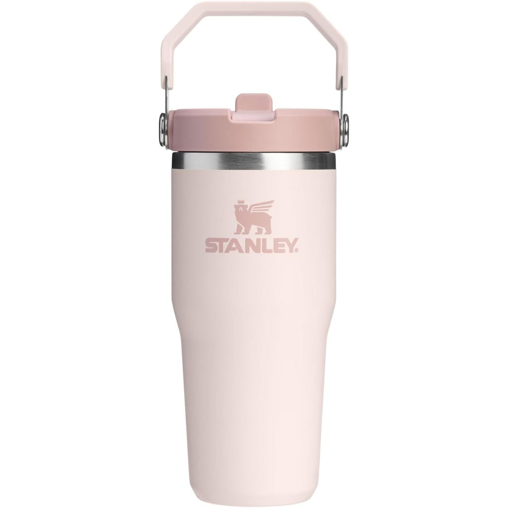 STANLEY IceFlow 2.0 Flip Straw Tumbler mit Griff 887 ml | Drehverschluss und Klappstrohhalm | Auslaufsichere Wasserflasche | Isolierter Edelstahl | BPA-frei | Rose Quarz 2.0