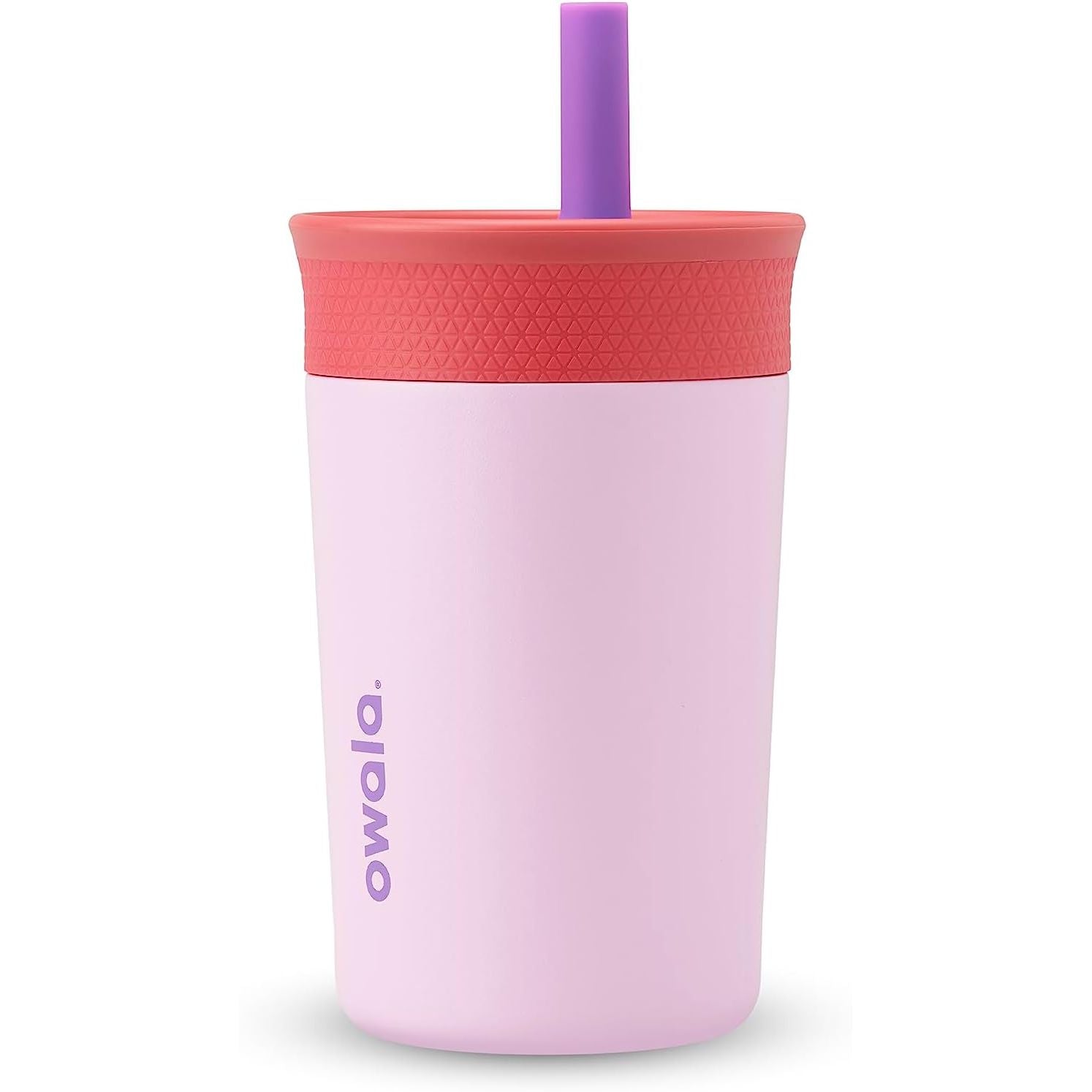 Owala Kids BPA-freier Kunststoffbecher mit auslaufsicherem, flexiblem Strohhalm, leicht zu reinigen, Kinder-Trinkflasche, ideal für Reisen, spülmaschinenfest, 444 ml, Marineblau und Blau (Home Base)