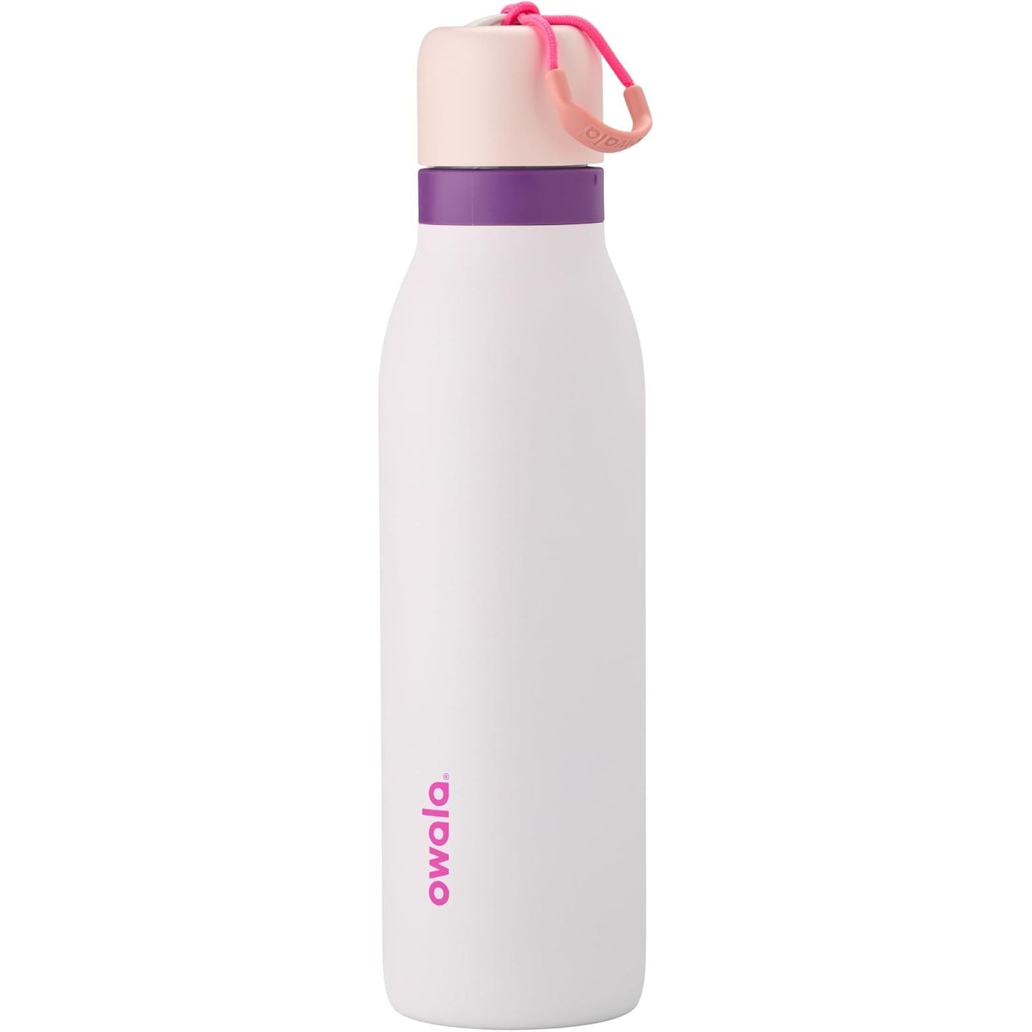 Owala FreeSip Twist Isolierte Edelstahl-Trinkflasche mit Strohhalm für Sport und Reisen, BPA-frei, 710 ml, Blau/Grau (Foggy Tide)