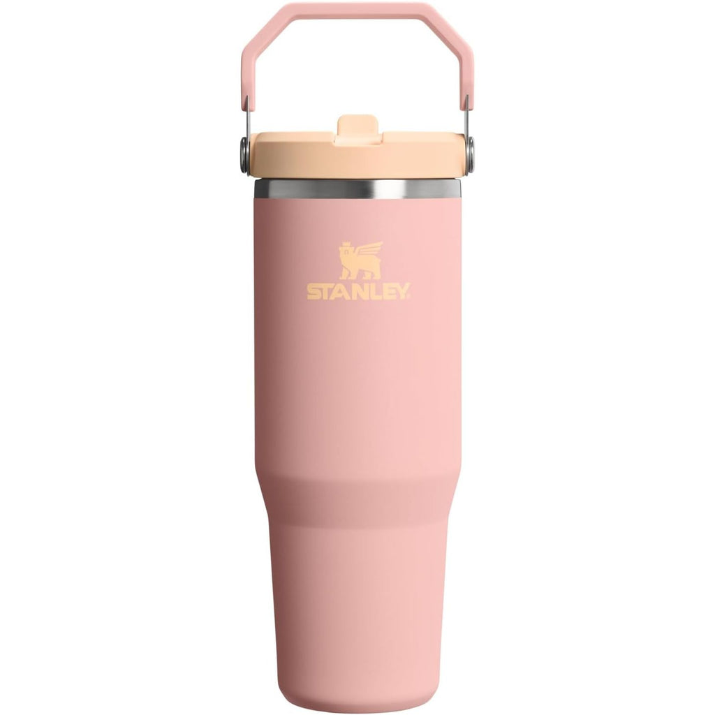 STANLEY IceFlow 2.0 Flip Straw Tumbler mit Griff 887 ml | Drehverschluss und Klappstrohhalm | Auslaufsichere Wasserflasche | Isolierter Edelstahl | BPA-frei | Rose Quarz 2.0