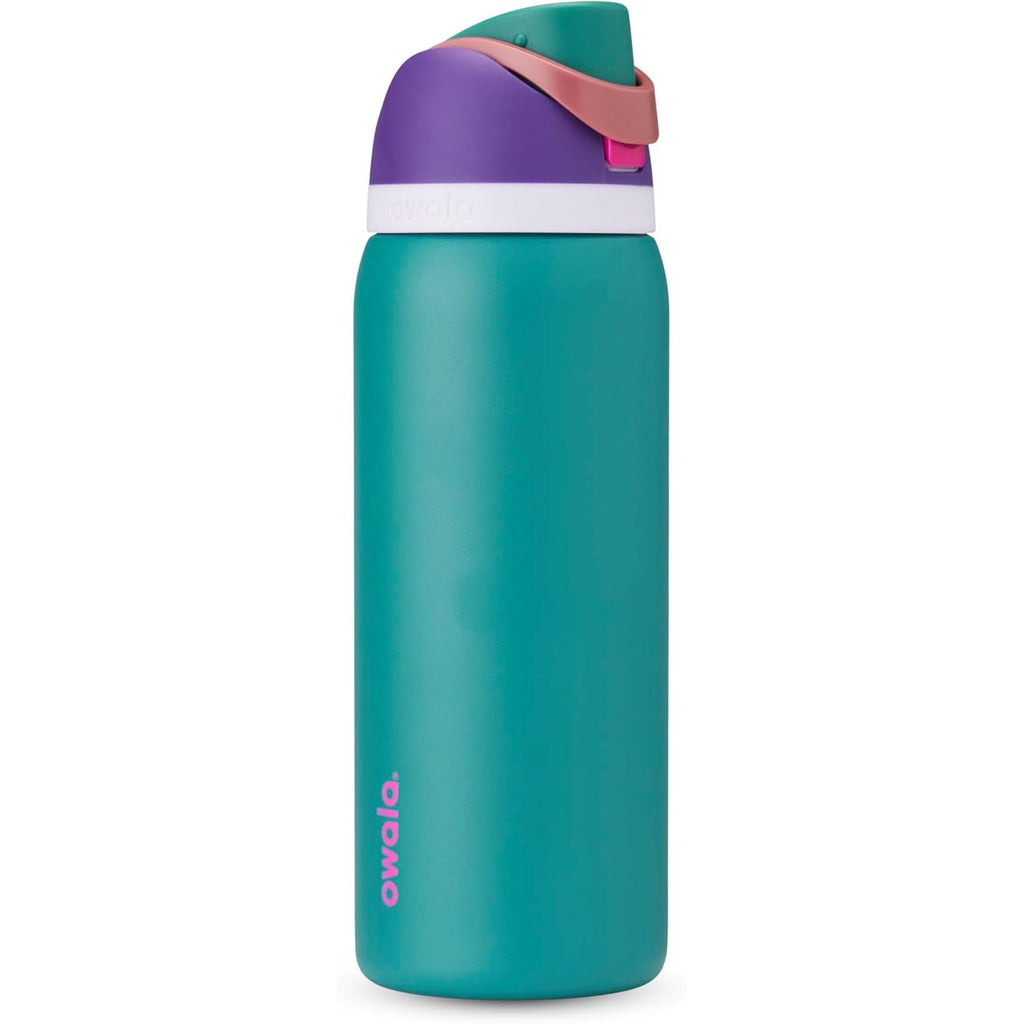 Owala FreeSip Isolierte Edelstahl-Wasserflasche mit Strohhalm für Sport und Reise, BPA-frei, 950 ml, Foggy Tide