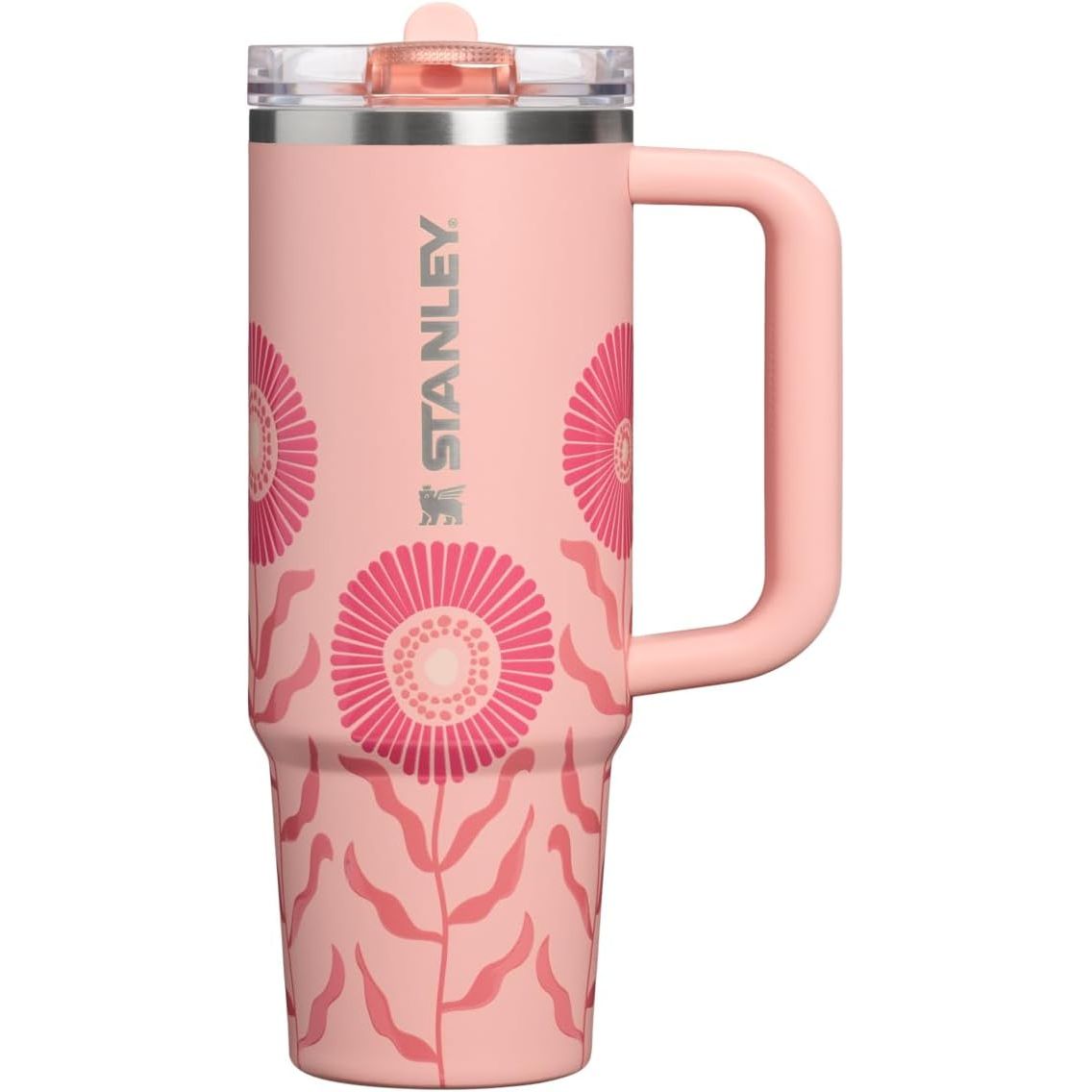 STANLEY Quencher ProTour Flip Straw Tumbler mit auslaufsicherem Deckel 1,2 Liter | Integrierter Strohhalm und Griff | Passt in Becherhalter für Reisen | Isolierter Edelstahlbecher | BPA-frei | Rosenquarz