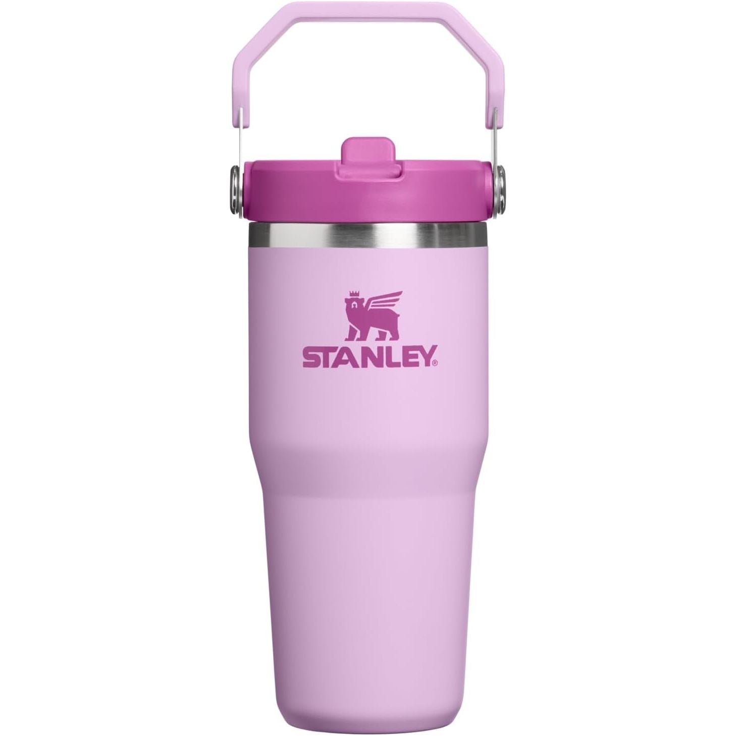 STANLEY IceFlow 2.0 Flip Straw Tumbler mit Griff 887 ml | Drehverschluss und Klappstrohhalm | Auslaufsichere Wasserflasche | Isolierter Edelstahl | BPA-frei | Rose Quarz 2.0