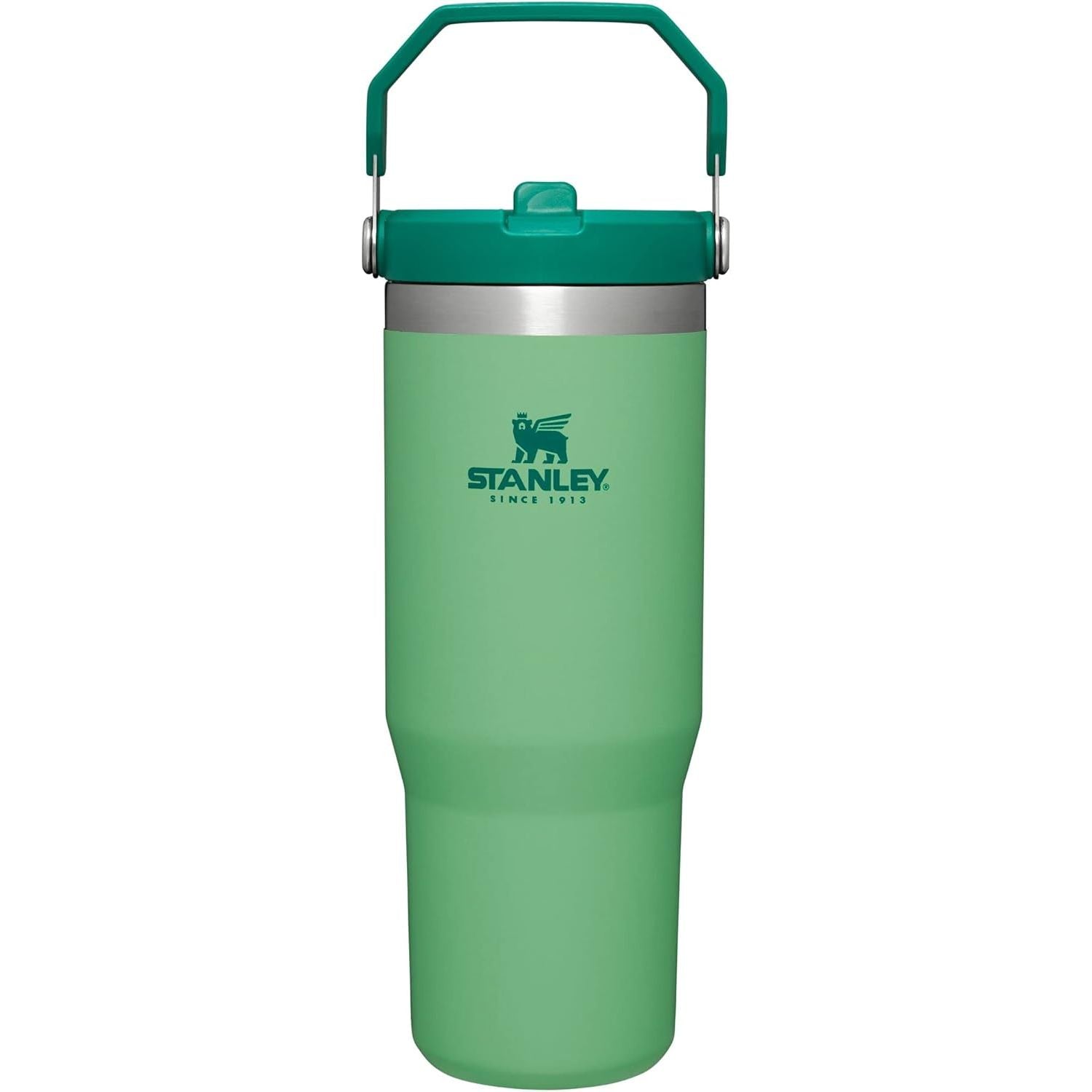 STANLEY IceFlow 2.0 Flip Straw Tumbler mit Griff 887 ml | Drehverschluss und Klappstrohhalm | Auslaufsichere Wasserflasche | Isolierter Edelstahl | BPA-frei | Rose Quarz 2.0
