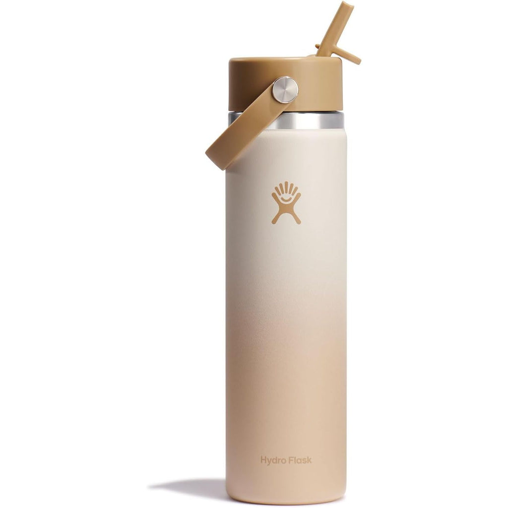 Hydro Flask Trinkflasche - Isolierter Edelstahl - Breiter Strohhalmdeckel, auslaufsicher, tropffrei in 32 Oz Fossil Brown