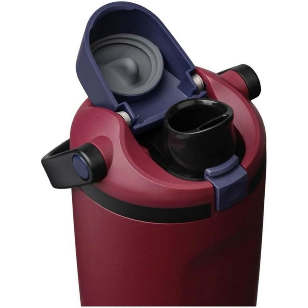 Owala FreeSip Sway Isolierter Edelstahlbecher mit Strohhalm, Burgundy Bay, 887 ml