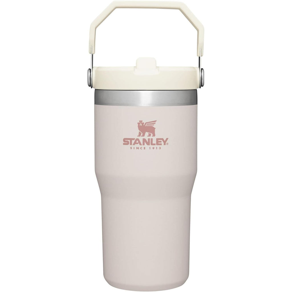 STANLEY IceFlow 2.0 Flip Straw Tumbler mit Griff 887 ml | Drehverschluss und Klappstrohhalm | Auslaufsichere Wasserflasche | Isolierter Edelstahl | BPA-frei | Rose Quarz 2.0