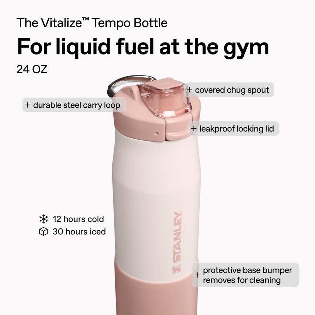 STANLEY Vitalize™ Tempo Flasche 24 oz, Leichte Wasserflasche, Rosenquarz