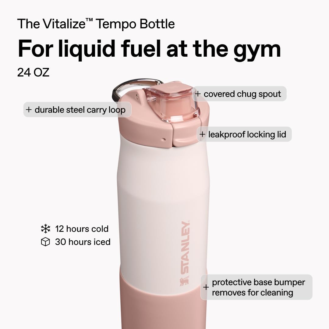 STANLEY Vitalize™ Tempo Flasche 24 oz, Leichte Wasserflasche, Rosenquarz