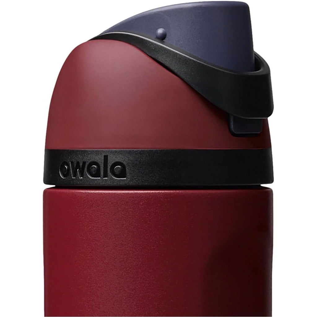 Owala Freesip Isolierte Edelstahl-Wasserflasche mit Strohhalm, Burgundy Bay, 710 ml