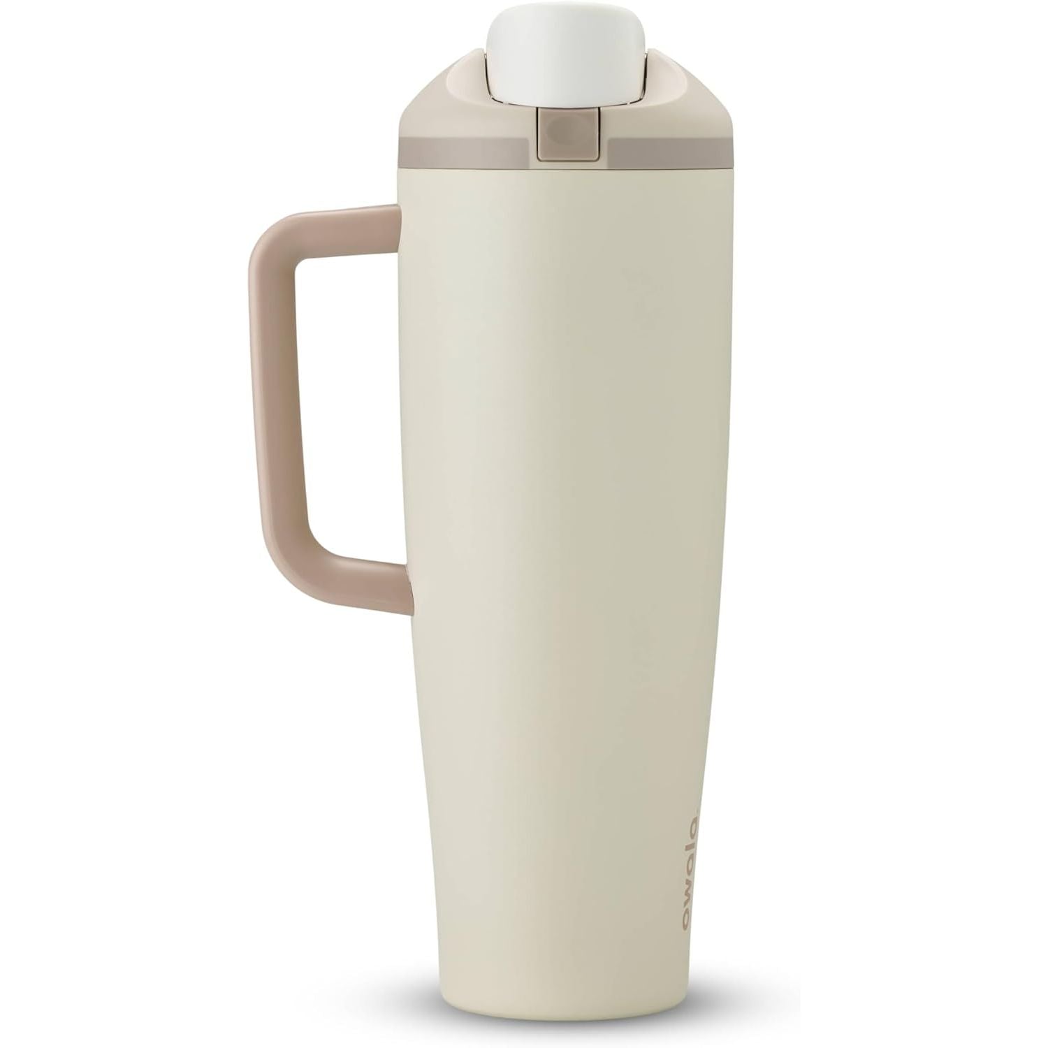 Owala FreeSip Tumbler Isolierte Edelstahl-Trinkflasche mit integriertem Strohhalm und seitlichem Griff, für Reisen, Arbeit, Schule und Sport, 40oz, BPA-frei, auslaufsicher, Angel Food Cake