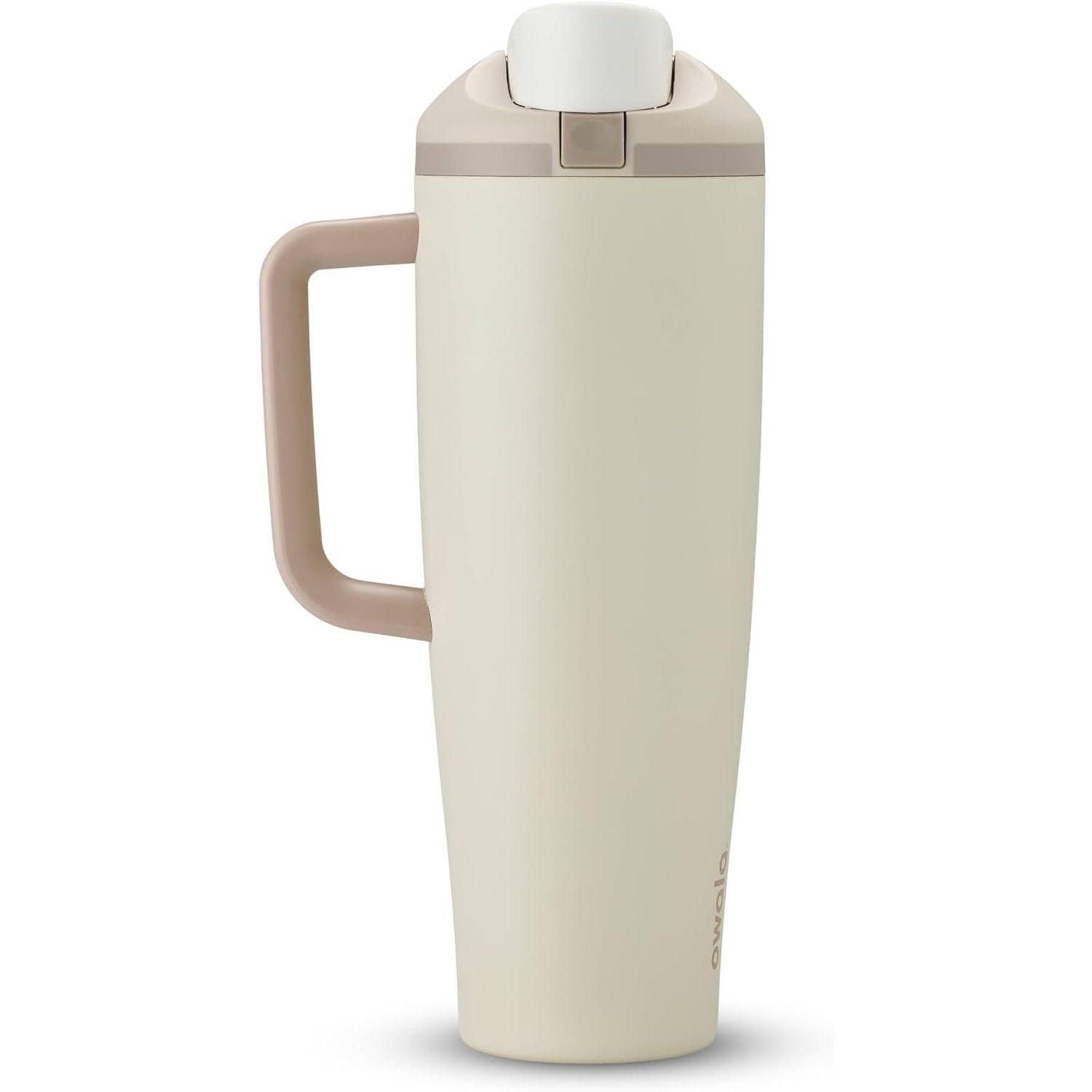 Owala FreeSip Tumbler Isolierte Edelstahl-Trinkflasche mit integriertem Strohhalm und seitlichem Griff, für Reisen, Arbeit, Schule und Sport, 40oz, BPA-frei, auslaufsicher, Angel Food Cake