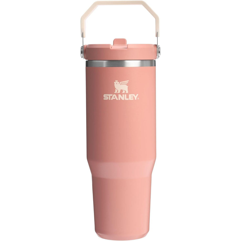 STANLEY IceFlow 2.0 Flip Straw Tumbler mit Griff 887 ml | Drehverschluss und Klappstrohhalm | Auslaufsichere Wasserflasche | Isolierter Edelstahl | BPA-frei | Rose Quarz 2.0
