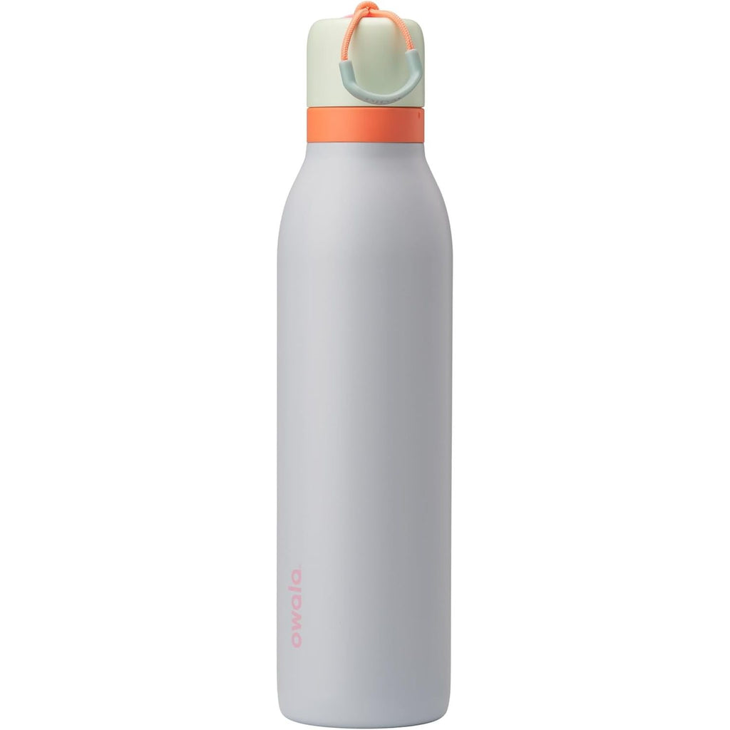 Owala FreeSip Twist Isolierte Edelstahl-Trinkflasche mit Strohhalm für Sport und Reisen, BPA-frei, 710 ml, Blau/Grau (Foggy Tide)