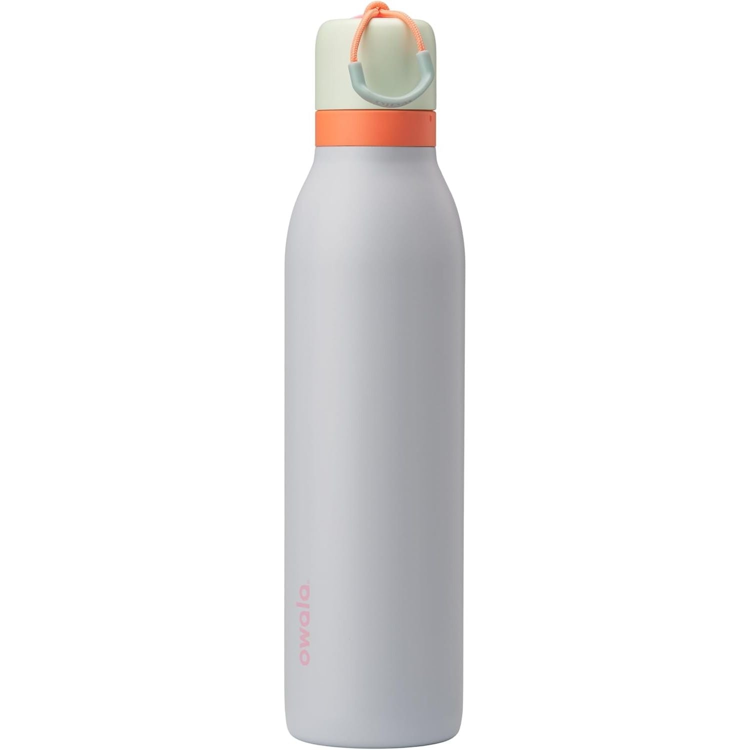 Owala FreeSip Twist Isolierte Edelstahl-Trinkflasche mit Strohhalm für Sport und Reisen, BPA-frei, 710 ml, Blau/Grau (Foggy Tide)