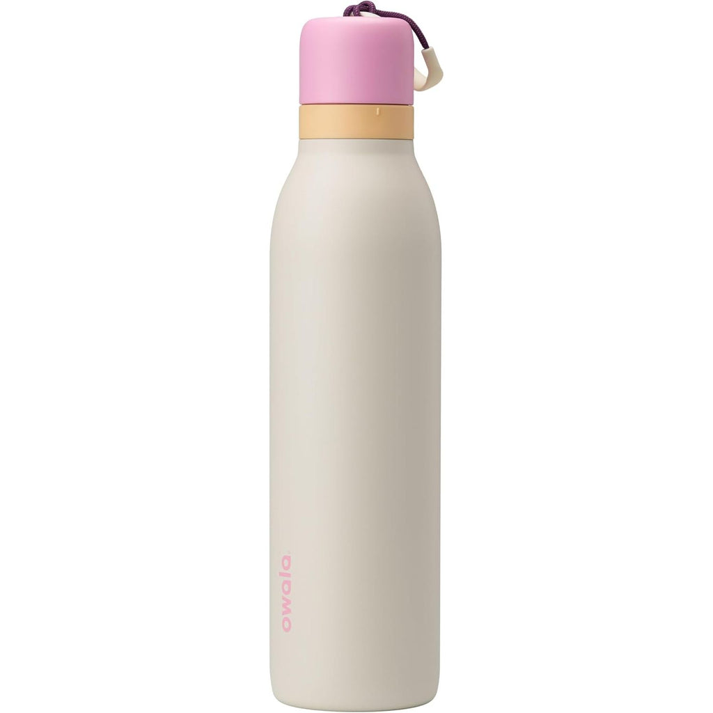 Owala FreeSip Twist Isolierte Edelstahl-Trinkflasche mit Strohhalm für Sport und Reisen, BPA-frei, 710 ml, Blau/Grau (Foggy Tide)