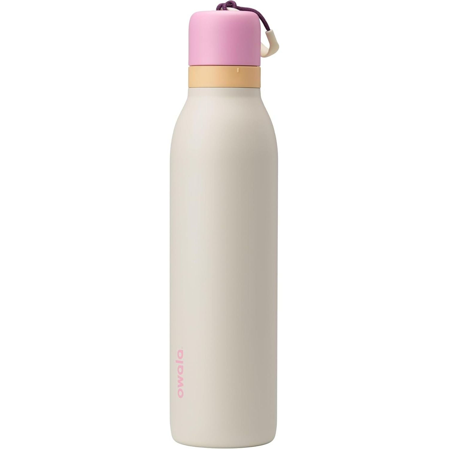 Owala FreeSip Twist Isolierte Edelstahl-Trinkflasche mit Strohhalm für Sport und Reisen, BPA-frei, 710 ml, Blau/Grau (Foggy Tide)
