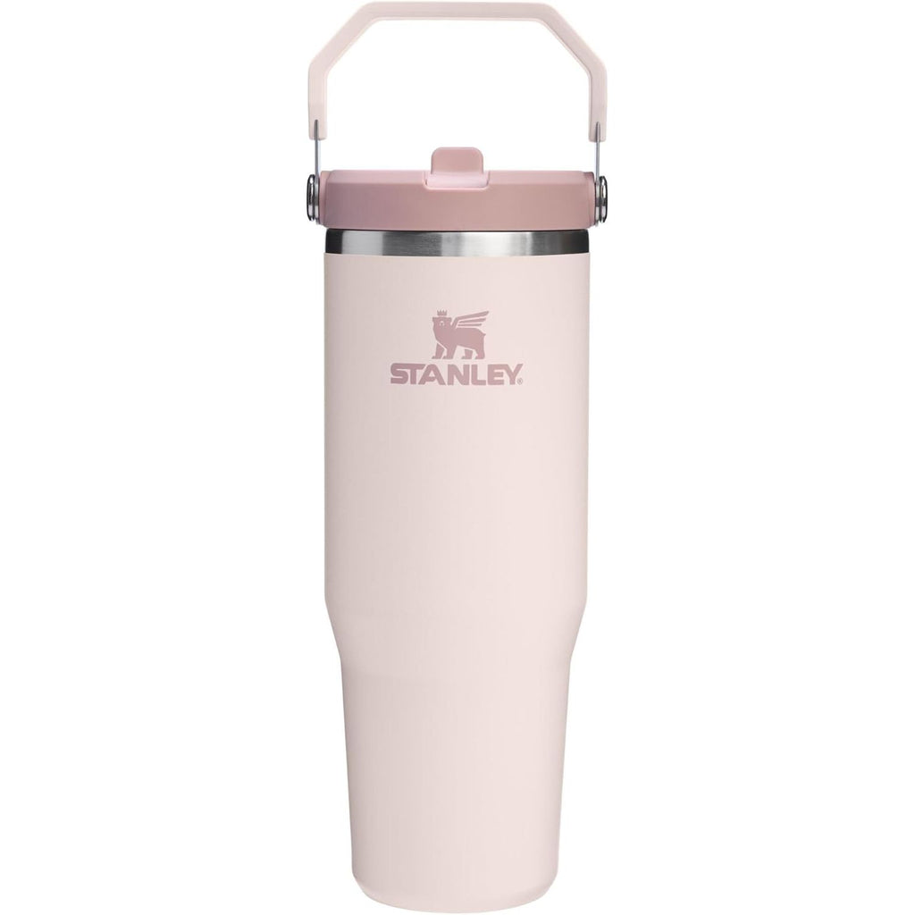 STANLEY IceFlow 2.0 Flip Straw Tumbler mit Griff 887 ml | Drehverschluss und Klappstrohhalm | Auslaufsichere Wasserflasche | Isolierter Edelstahl | BPA-frei | Rose Quarz 2.0