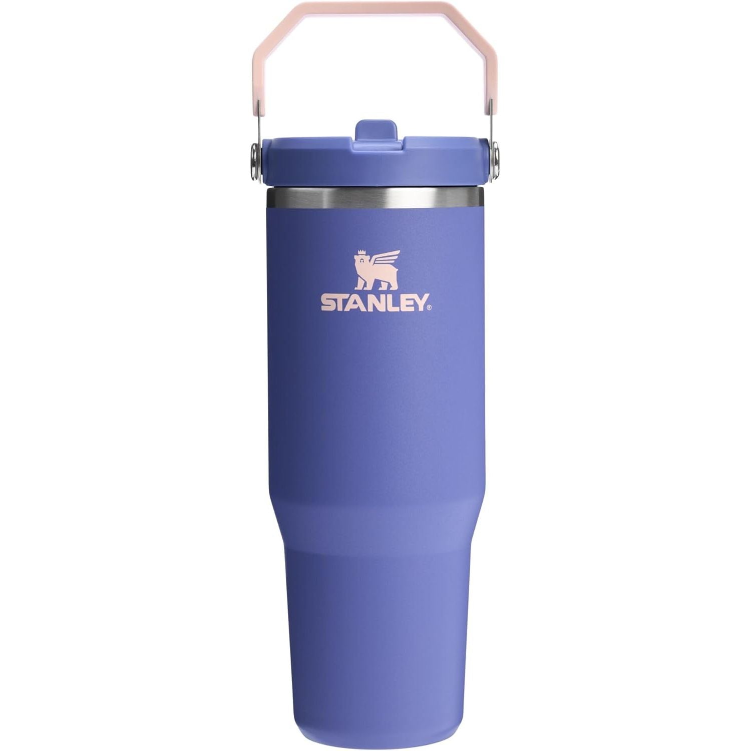 STANLEY IceFlow 2.0 Flip Straw Tumbler mit Griff 887 ml | Drehverschluss und Klappstrohhalm | Auslaufsichere Wasserflasche | Isolierter Edelstahl | BPA-frei | Rose Quarz 2.0