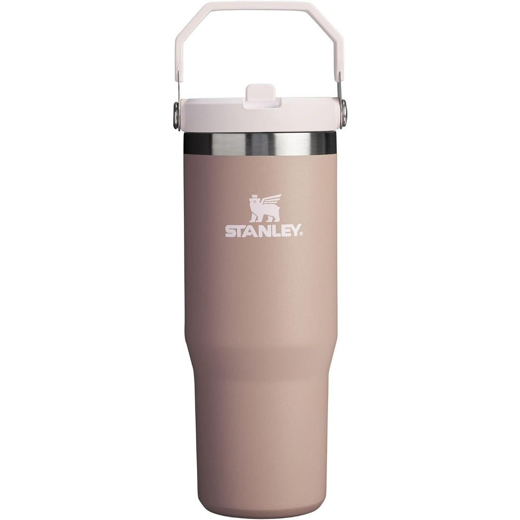 STANLEY IceFlow 2.0 Flip Straw Tumbler mit Griff 887 ml | Drehverschluss und Klappstrohhalm | Auslaufsichere Wasserflasche | Isolierter Edelstahl | BPA-frei | Rose Quarz 2.0