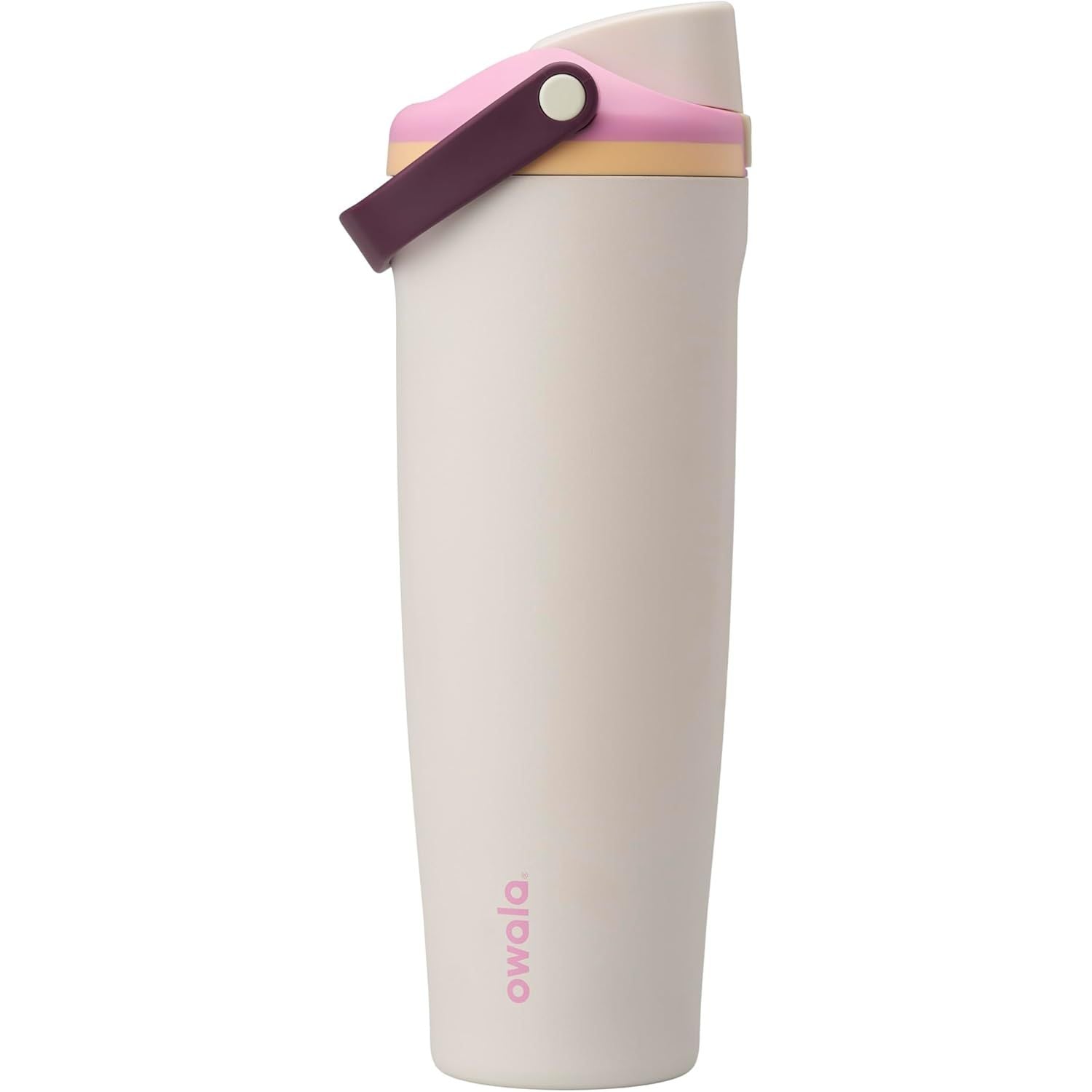 Owala FreeSip Sway Isolierte Edelstahl-Trinkflasche mit Zwei-Wege-Ausguss, integriertem Strohhalm und Eimergriff, für Reisen, Schule und Sport, 1,2 l, BPA-frei, auslaufsicher, Foggy Tide