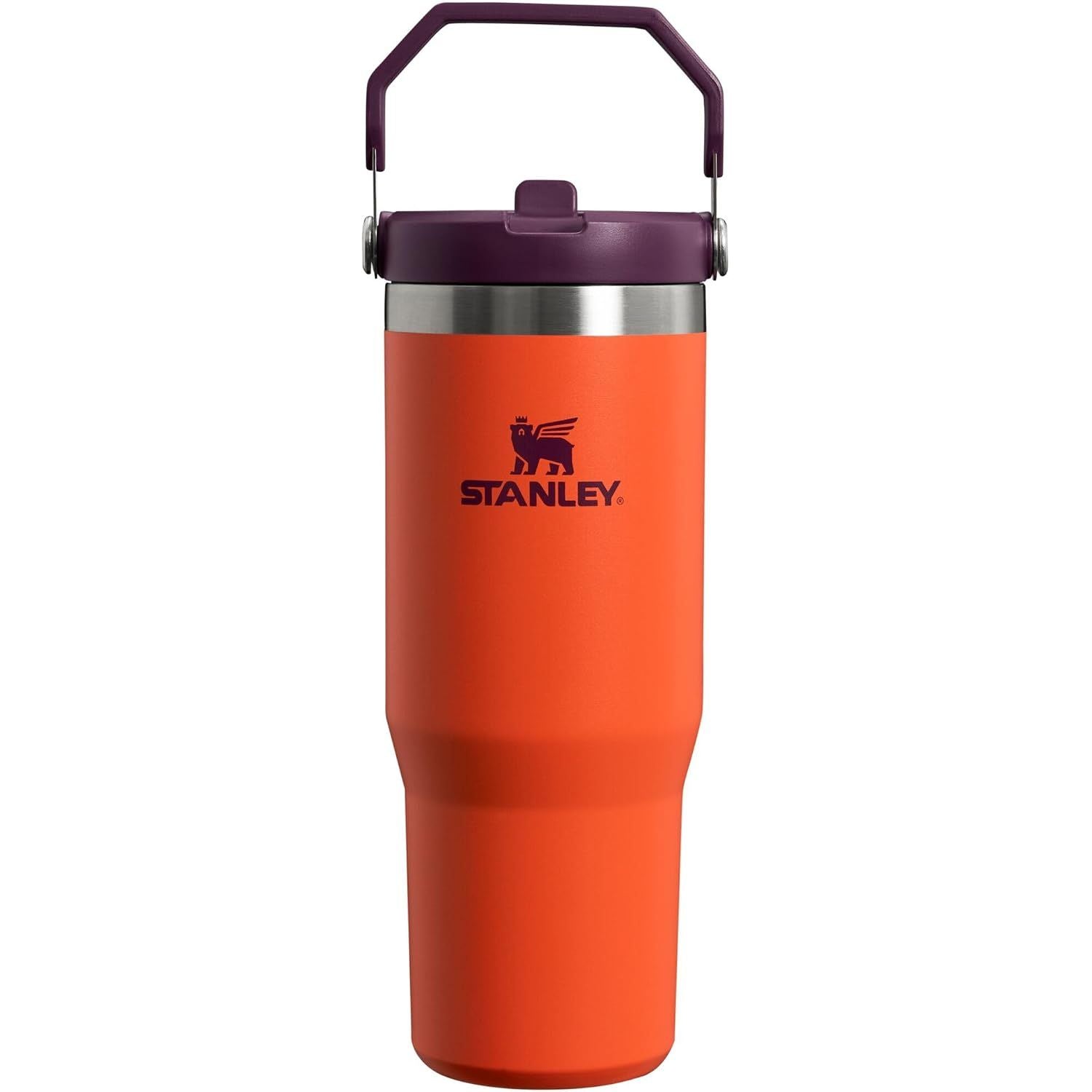 STANLEY IceFlow 2.0 Flip Straw Tumbler mit Griff 887 ml | Drehverschluss und Klappstrohhalm | Auslaufsichere Wasserflasche | Isolierter Edelstahl | BPA-frei | Rose Quarz 2.0