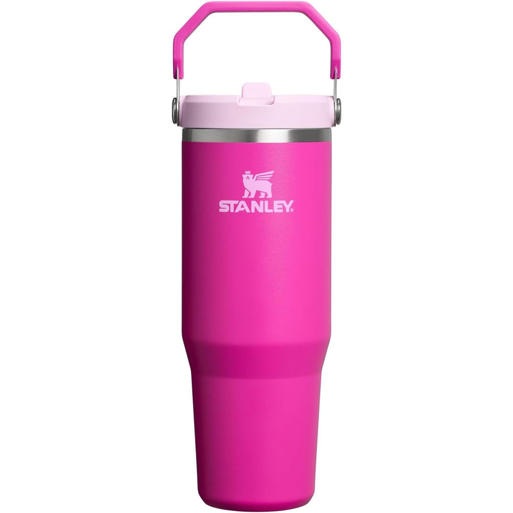 STANLEY IceFlow 2.0 Flip Straw Tumbler mit Griff 887 ml | Drehverschluss und Klappstrohhalm | Auslaufsichere Wasserflasche | Isolierter Edelstahl | BPA-frei | Rose Quarz 2.0