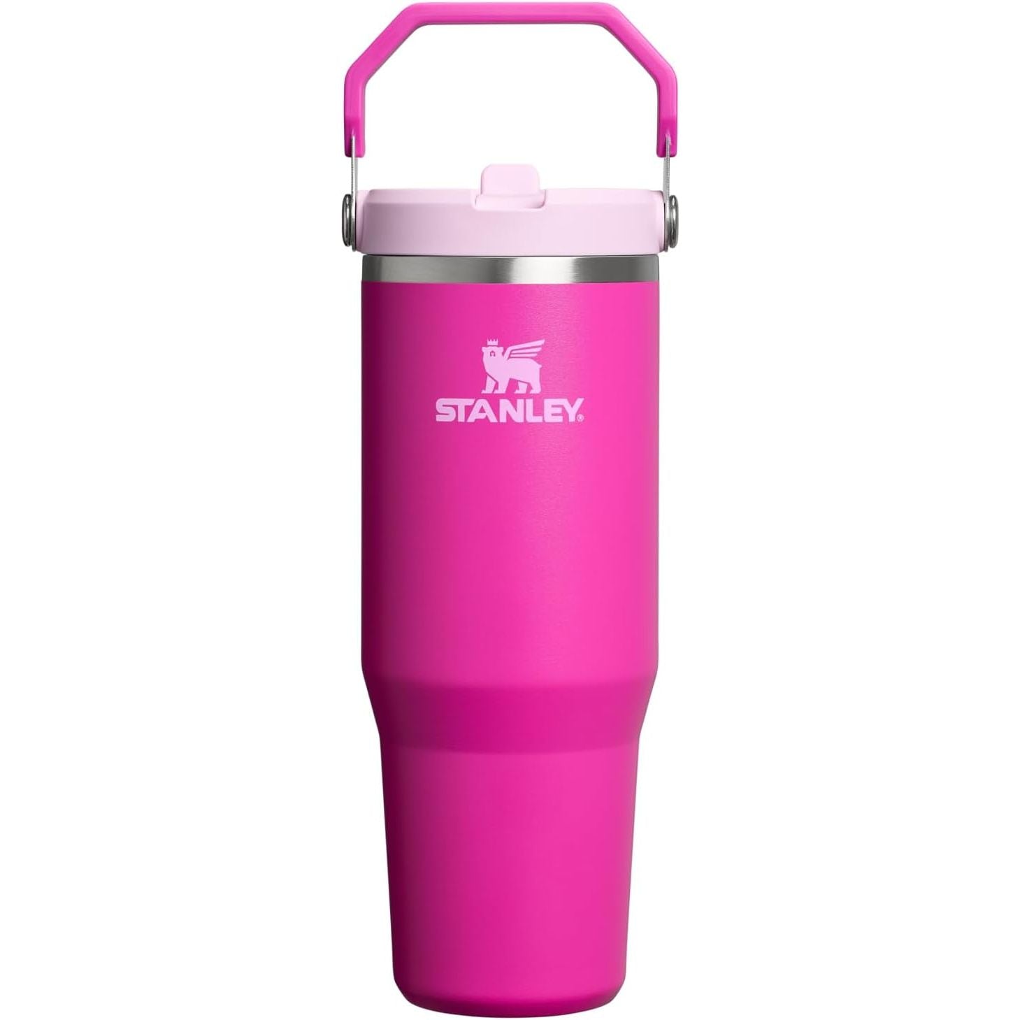 STANLEY IceFlow 2.0 Flip Straw Tumbler mit Griff 887 ml | Drehverschluss und Klappstrohhalm | Auslaufsichere Wasserflasche | Isolierter Edelstahl | BPA-frei | Rose Quarz 2.0