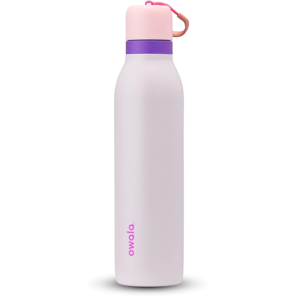 Owala FreeSip Twist Isolierte Edelstahl-Trinkflasche mit Strohhalm für Sport und Reisen, BPA-frei, 710 ml, Blau/Grau (Foggy Tide)