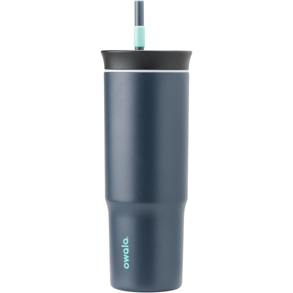 Owala FreeSip Tumbler Isolierte Edelstahl-Trinkflasche mit integriertem Strohhalm und seitlichem Griff, für Reisen, Arbeit, Schule und Sport, 40oz, BPA-frei, auslaufsicher, Angel Food Cake