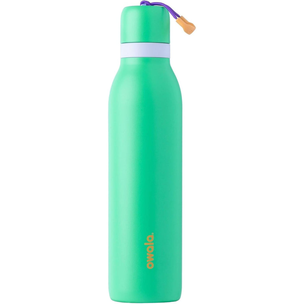 Owala FreeSip Twist Isolierte Edelstahl-Trinkflasche mit Strohhalm für Sport und Reisen, BPA-frei, 710 ml, Blau/Grau (Foggy Tide)