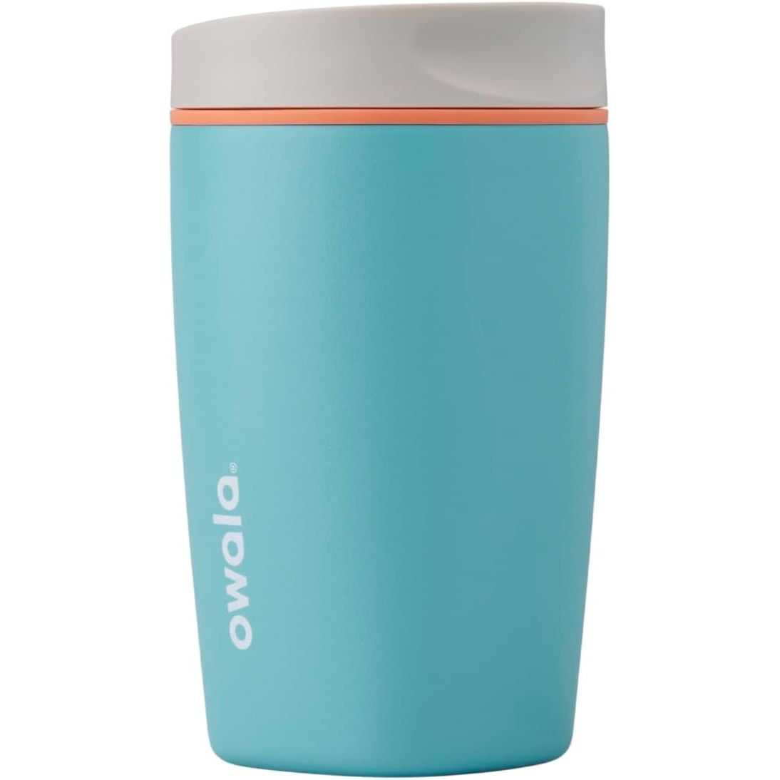 Owala SmoothSip Slider Isolierter Edelstahl-Kaffeebecher, wiederverwendbarer Eiskaffeebecher, Heißkaffee-Reisebecher, BPA-frei 590 ml, Lila/Pink (Crochet Queen)