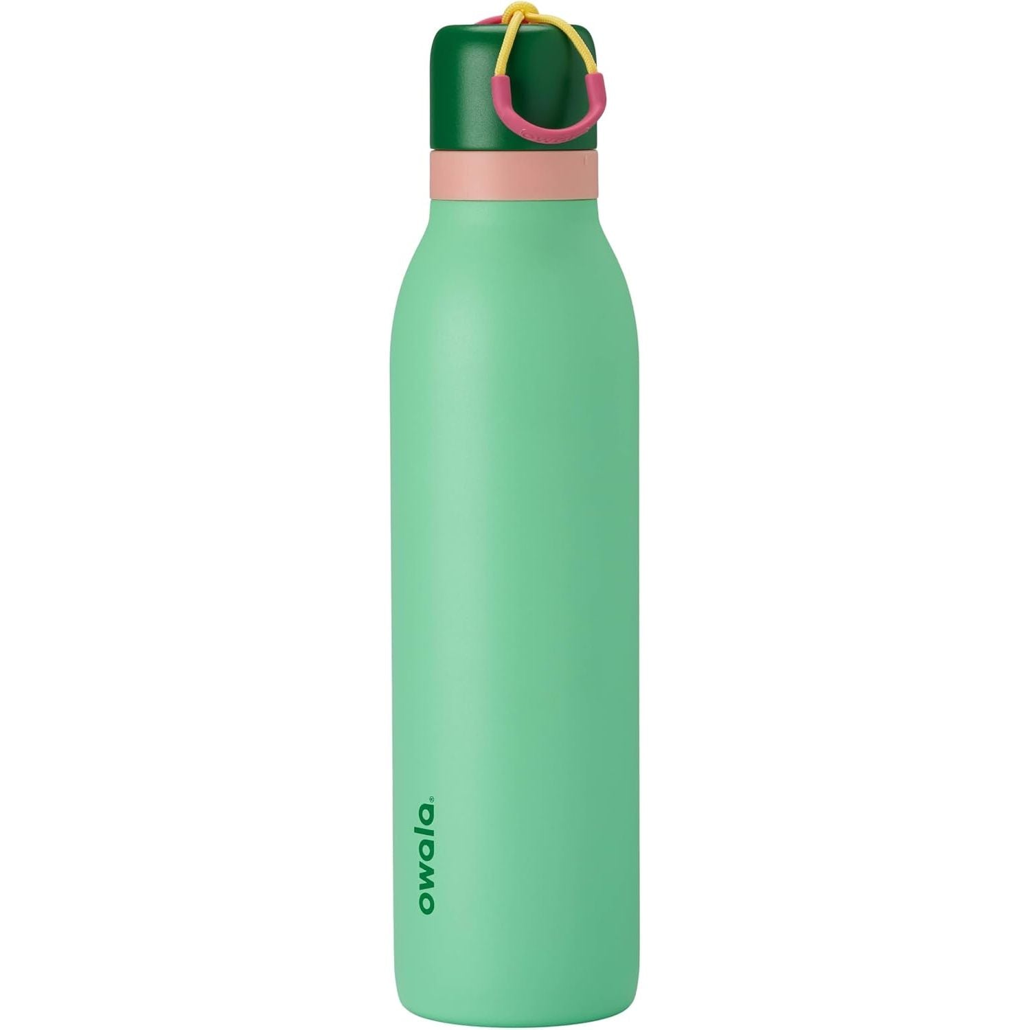 Owala FreeSip Twist Isolierte Edelstahl-Trinkflasche mit Strohhalm für Sport und Reisen, BPA-frei, 710 ml, Blau/Grau (Foggy Tide)