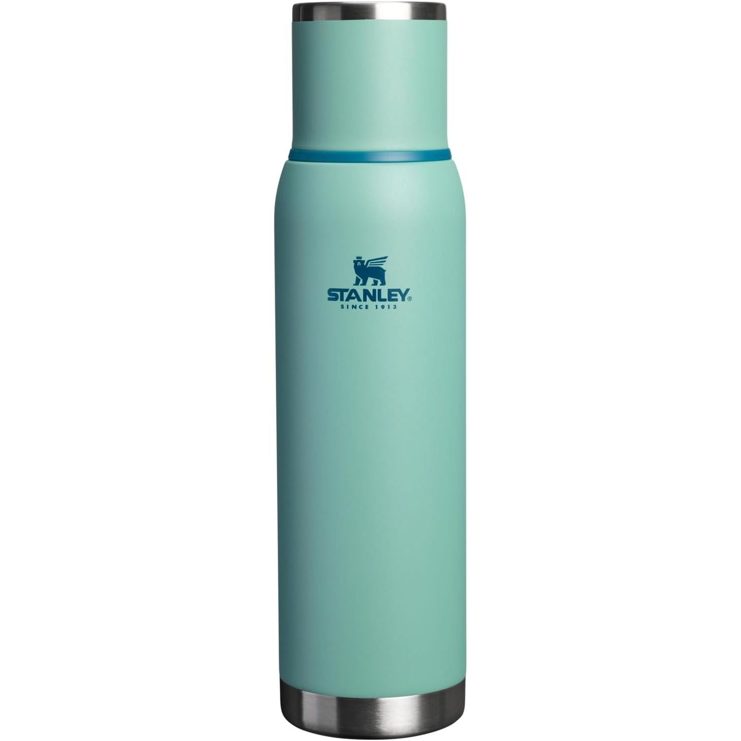 Stanley Adventure-To-Go Vakuumflasche 1,1 l | Weithals mit auslaufsicherem Tassendeckel | Hält Getränke heiß oder kalt | Kompakt für Reisen | Isolierte Edelstahl-Thermflasche | BPA-frei | Spring Green