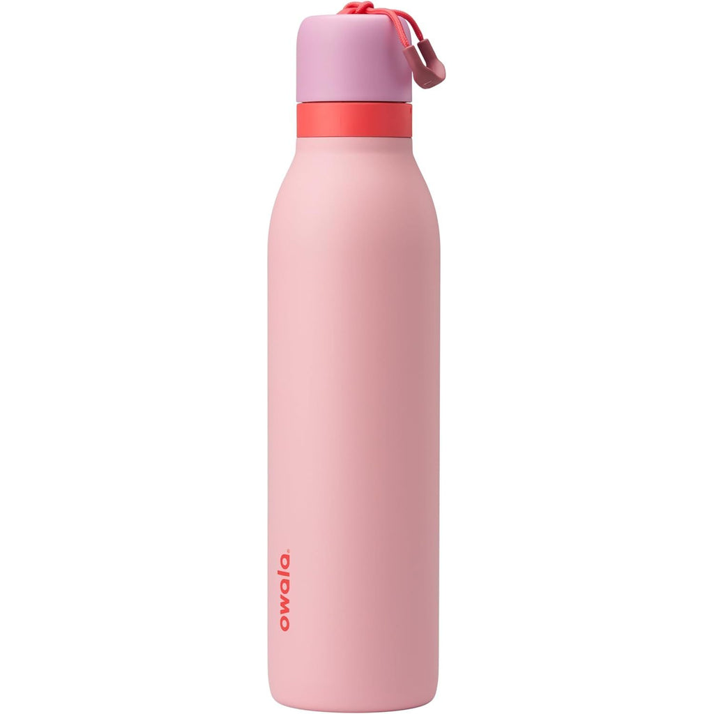 Owala FreeSip Twist Isolierte Edelstahl-Trinkflasche mit Strohhalm für Sport und Reisen, BPA-frei, 710 ml, Blau/Grau (Foggy Tide)