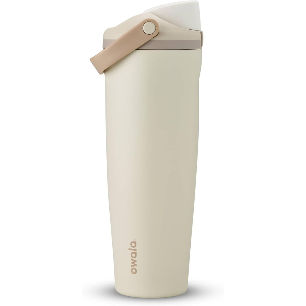 Owala FreeSip Sway Isolierte Edelstahl-Trinkflasche mit Zwei-Wege-Ausguss, integriertem Strohhalm und Eimergriff, für Reisen, Schule und Sport, 1,2 l, BPA-frei, auslaufsicher, Foggy Tide