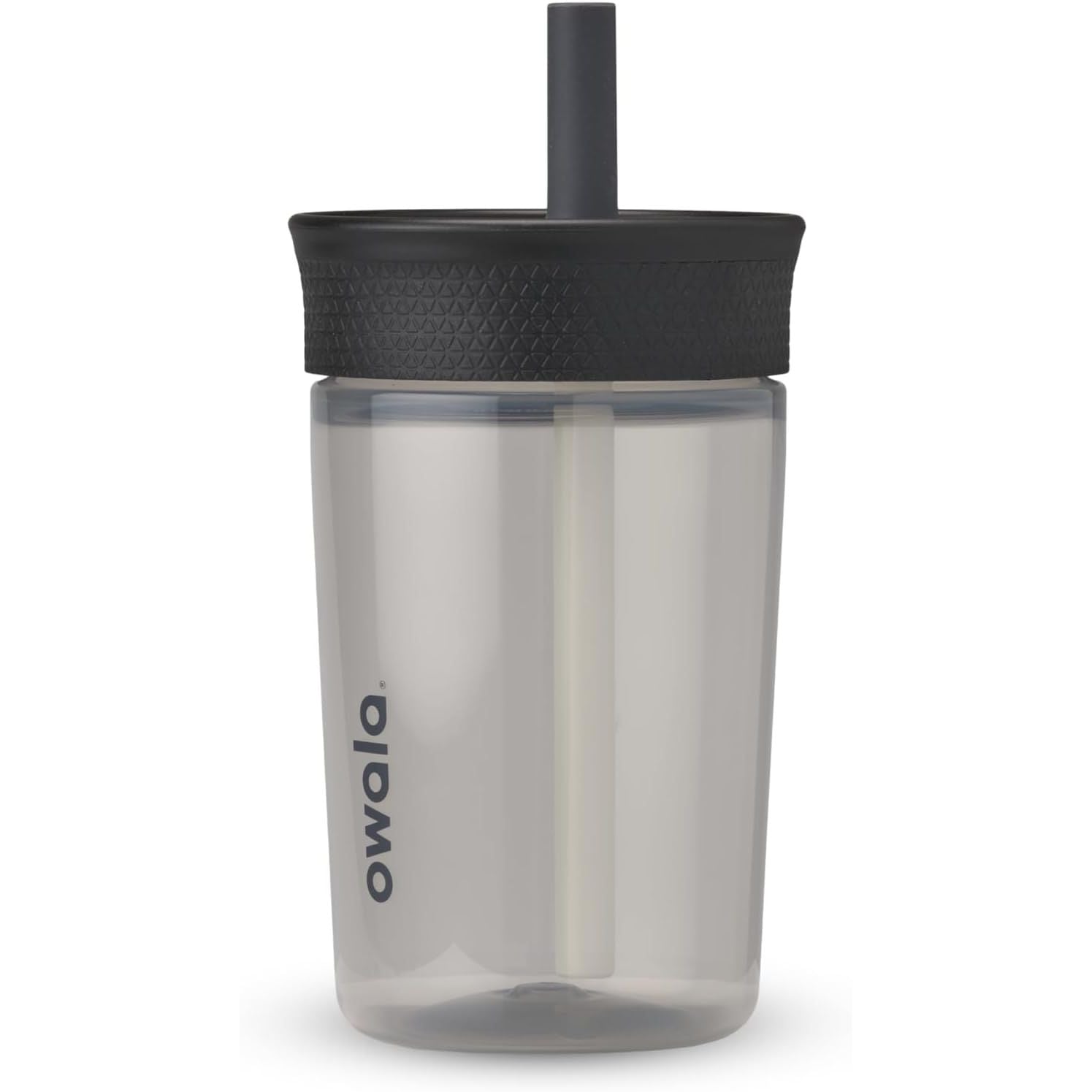 Owala Kids BPA-freier Kunststoffbecher mit auslaufsicherem, flexiblem Strohhalm, leicht zu reinigen, Kinder-Trinkflasche, ideal für Reisen, spülmaschinenfest, 444 ml, Marineblau und Blau (Home Base)