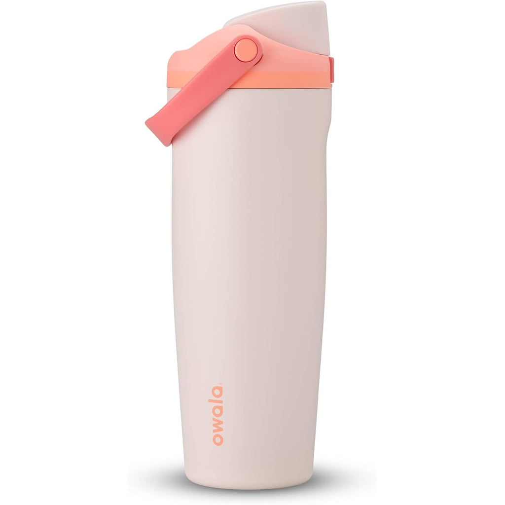 Owala FreeSip Sway Isolierte Edelstahl-Trinkflasche mit Zwei-Wege-Ausguss, integriertem Strohhalm und Eimergriff, für Reisen, Schule und Sport, 1,2 l, BPA-frei, auslaufsicher, Foggy Tide