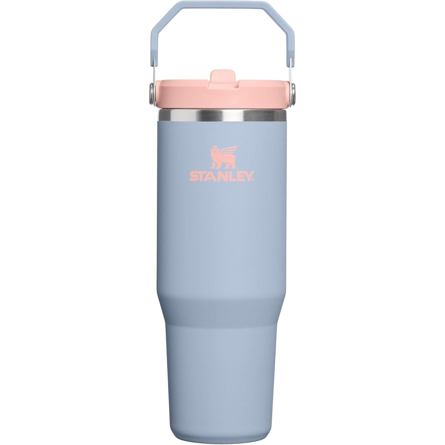STANLEY IceFlow 2.0 Flip Straw Tumbler mit Griff 887 ml | Drehverschluss und Klappstrohhalm | Auslaufsichere Wasserflasche | Isolierter Edelstahl | BPA-frei | Rose Quarz 2.0