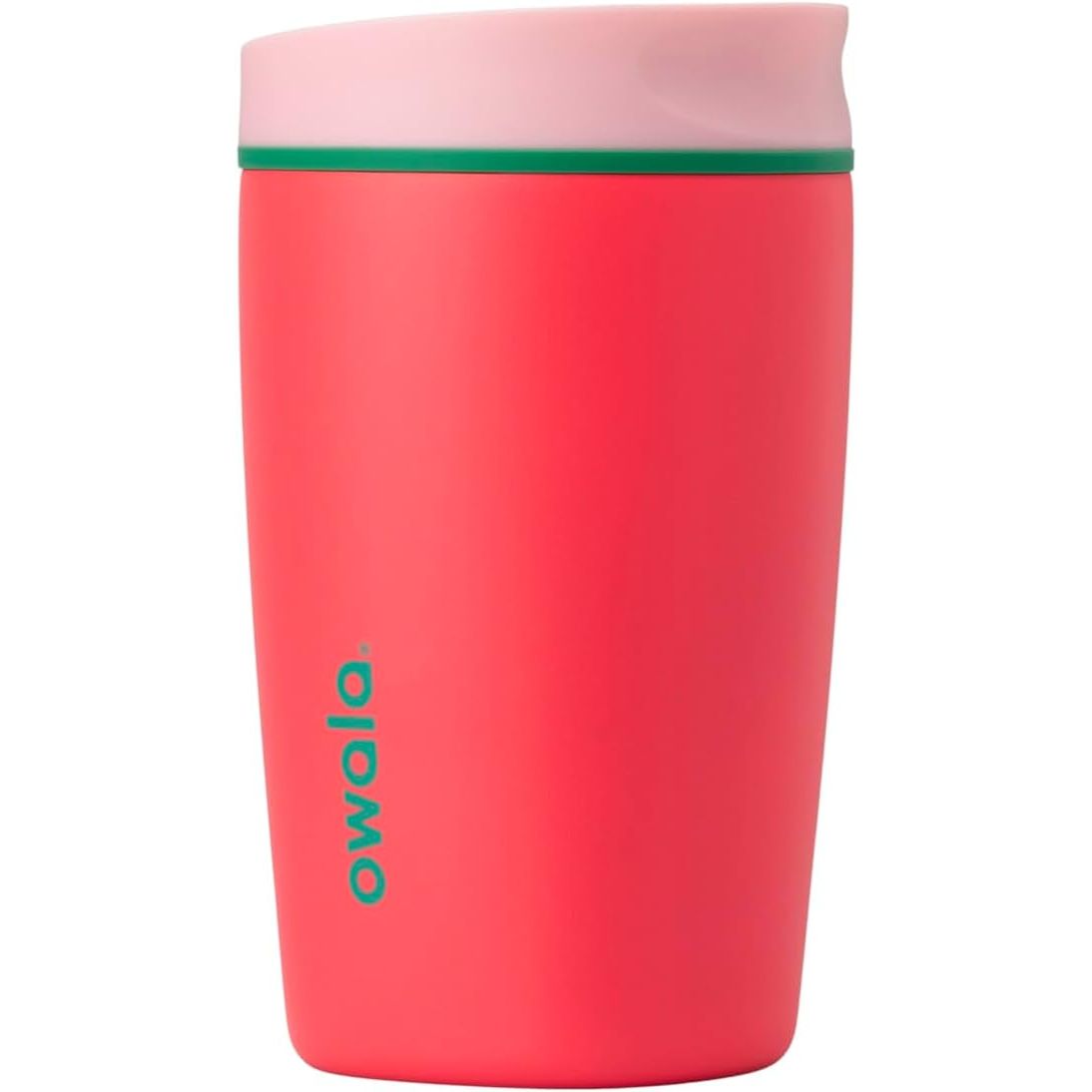 Owala SmoothSip Slider Isolierter Edelstahl-Kaffeebecher, wiederverwendbarer Eiskaffeebecher, Heißkaffee-Reisebecher, BPA-frei 590 ml, Lila/Pink (Crochet Queen)