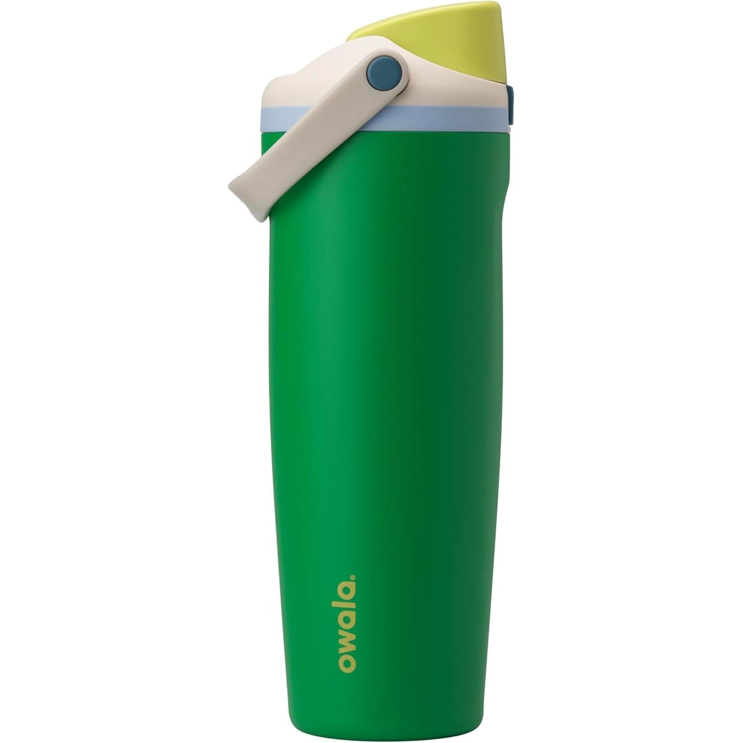 Owala FreeSip Sway Isolierte Edelstahl-Trinkflasche mit Zwei-Wege-Ausguss, integriertem Strohhalm und Eimergriff, für Reisen, Schule und Sport, 1,2 l, BPA-frei, auslaufsicher, Foggy Tide