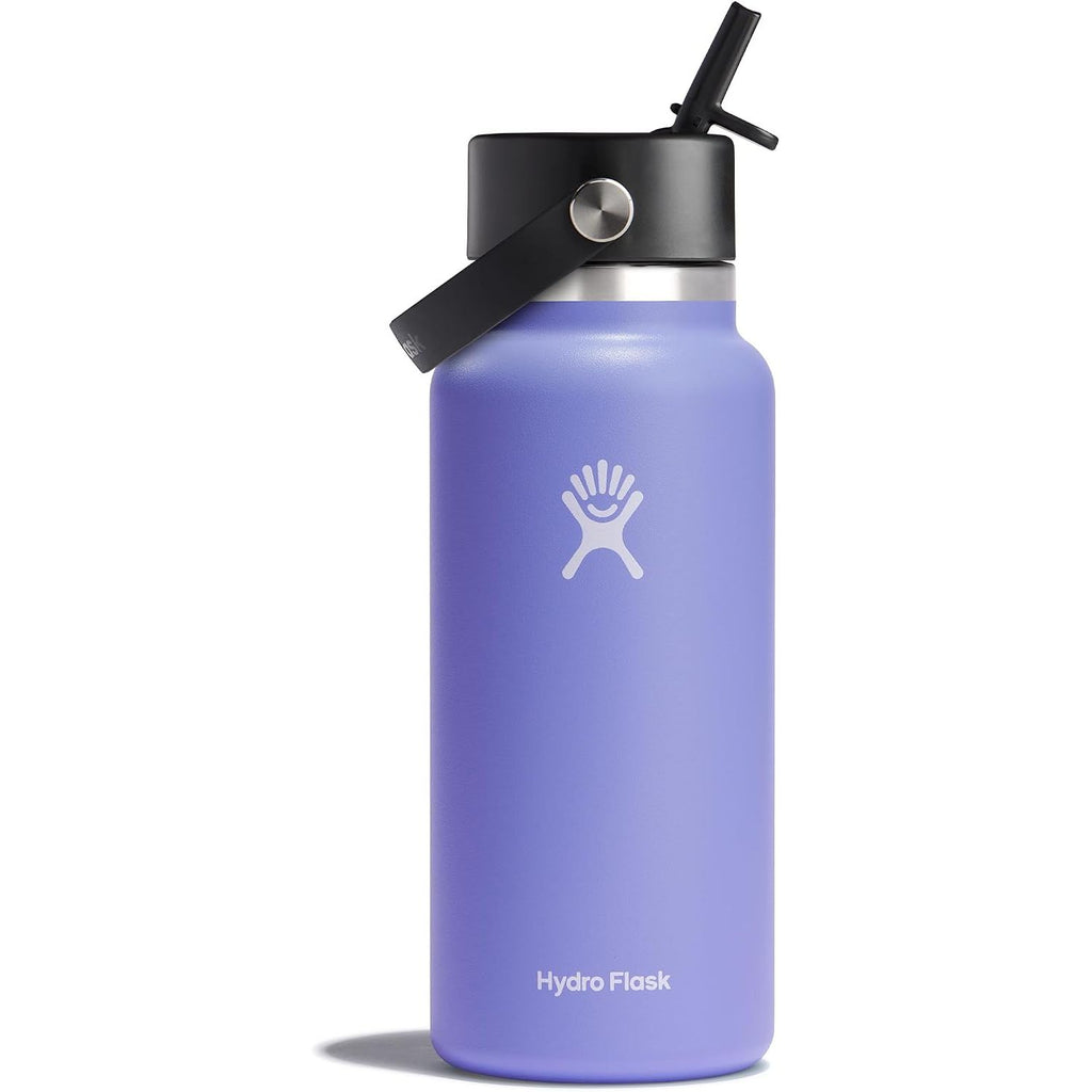 Hydro Flask Trinkflasche - Isolierter Edelstahl - Breiter Strohhalmdeckel, auslaufsicher, tropffrei in 32 Oz Fossil Brown