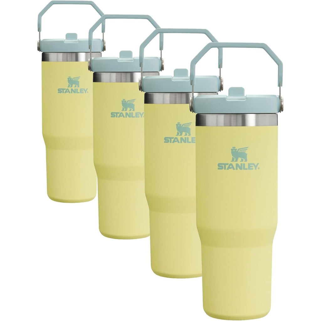 Stanley IceFlow Flip Straw Tumbler mit Griff 887 ml | Schraubverschluss und hochklappbarer Trinkhalm | Auslaufsichere Wasserflasche | Isolierter Edelstahl | BPA-frei | Pomelo