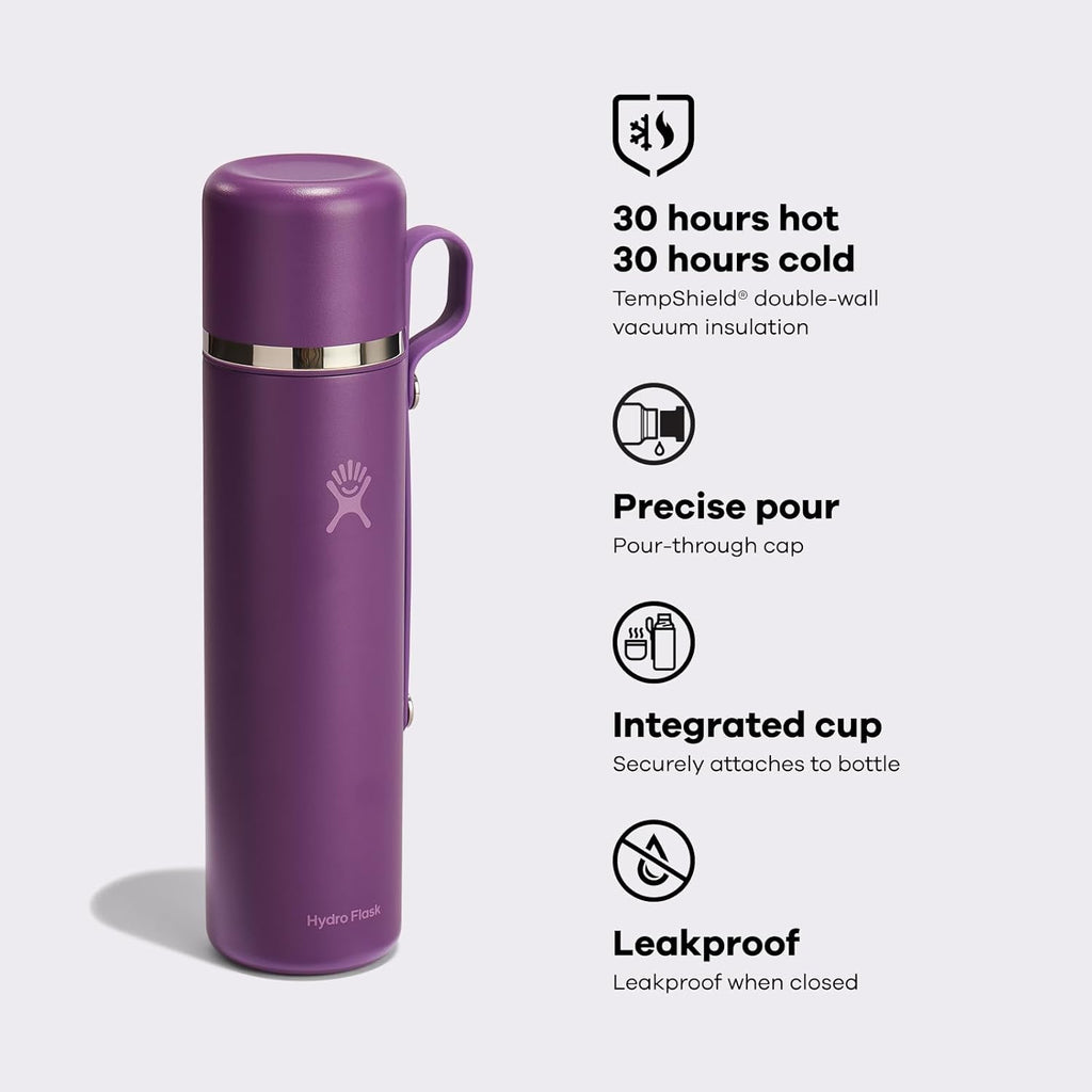 Hydro Flask Hot Flask & Becher – Isolierter Edelstahl, Heißgetränke-Reisebehälter für Kaffee & Tee 1065 ml Trillium Pink