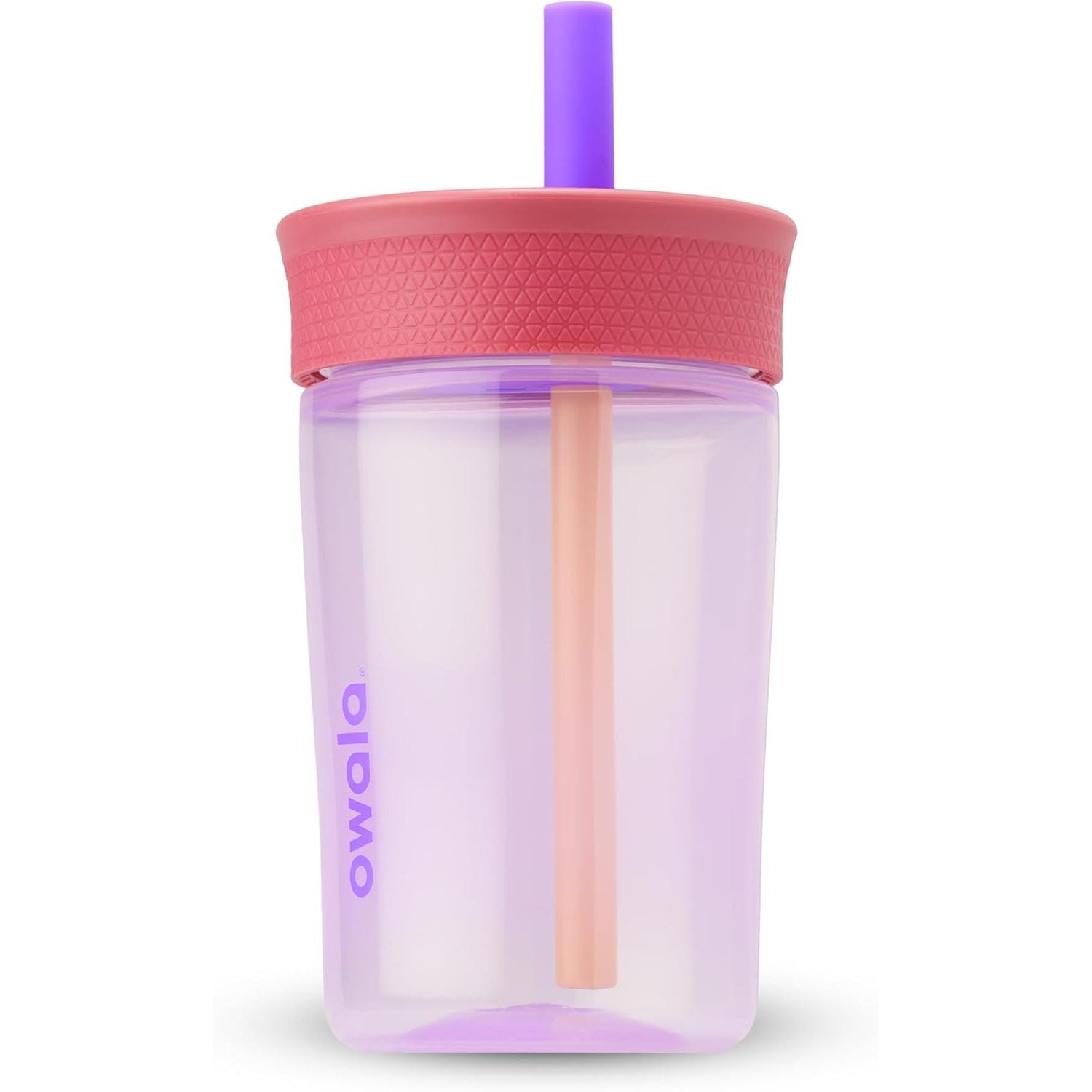 Owala Kids BPA-freier Kunststoffbecher mit auslaufsicherem, flexiblem Strohhalm, leicht zu reinigen, Kinder-Trinkflasche, ideal für Reisen, spülmaschinenfest, 444 ml, Marineblau und Blau (Home Base)